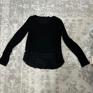 Theory Black Lace Detail Blouse